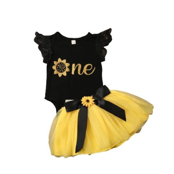 3 Piece Sunflower 1st Birthday Set