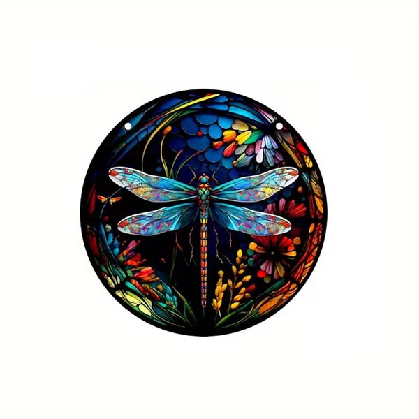 Stained Glass Dragonfly Suncatcher Beautiful Window Hanging