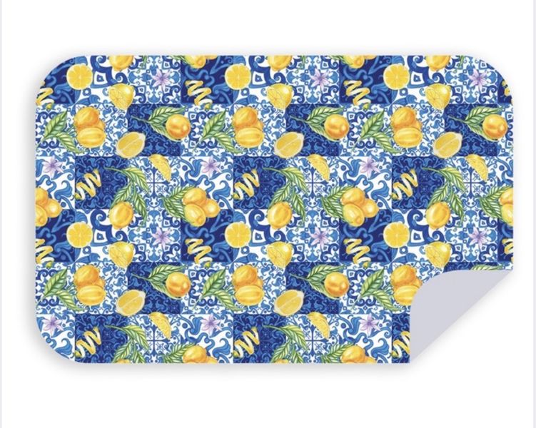 Bobums - Microfibre XL Printed Towel - Lemon Blue Tiles PRXL3771