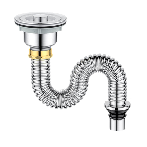 Kitchen Sink Drain Pipe with Sink Stopper/Sealing Lid Compatible with None