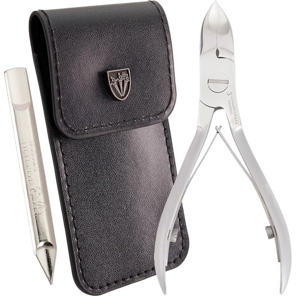 3 Swords Germany: Nail Nippers &amp; Nail Tool in Black Pouch: Stainless Steel