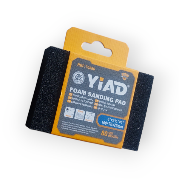 Yiad 80 Grit Foam Sanding Pad 100x70x25mm