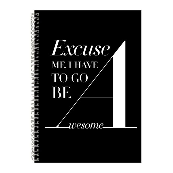 Awesome A4 Notebook Spiral Lined Motivational Sayings Graphic Notepad 154