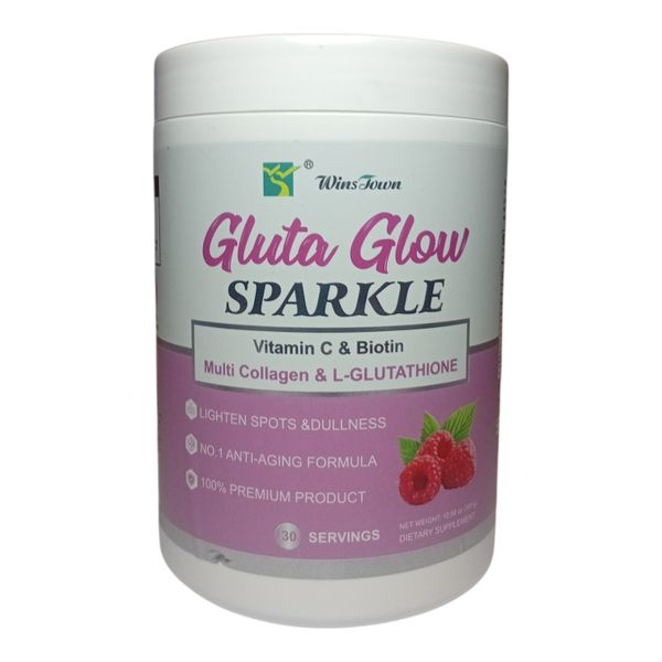WinsTown Gluta Glow Sparkle Collagen Powder Raspberry 300g