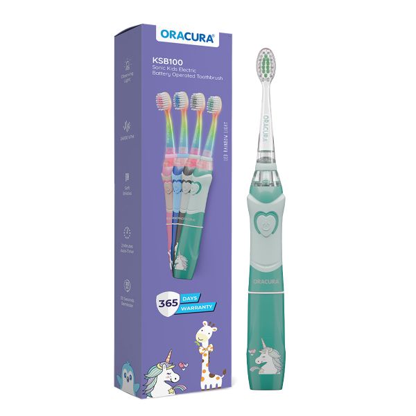 Oracura KSB100 Kids Sonic Battery Operated Electric Toothbrush