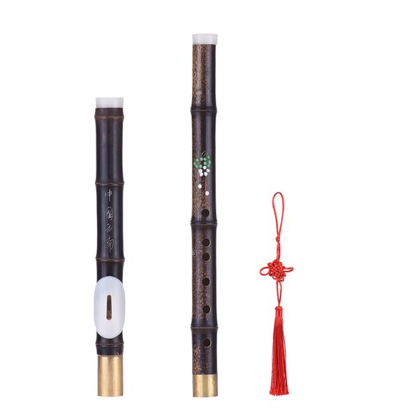 Natural Black Bamboo Bawu Flute in G Key