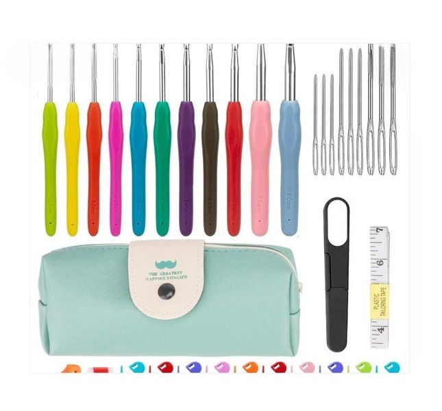 Crochet Hook Set with Accessories in Case