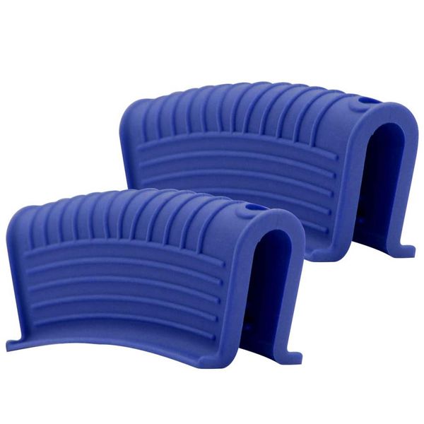 Silicone Pan Handle Cover Ear Clip Cast Iron Handle Holder Blue 2Pcs
