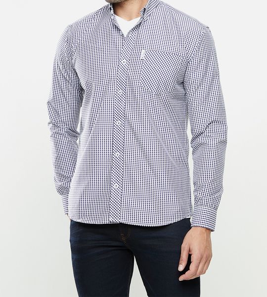 Men's Ben Sherman Med Ging Shirt - Navy