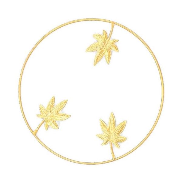 Decor Ginkgo Gold Leaf Wall Decoration Round - 24cm - Double Petal