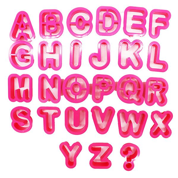 Plastic Baking Alphabet Cookie Cutter - 27 Pieces