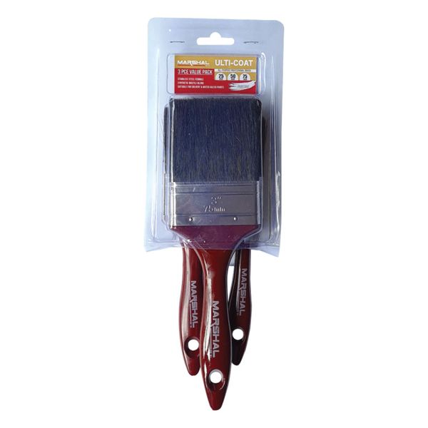 Marshal - Paint Brush Plastic Handle ULTI-COAT 3Pc (25/50/75mm)