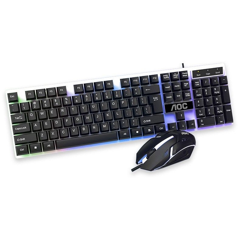 AOC KM100 Wired Gaming Keyboard & 800DPI 6 Button Mouse Set Black