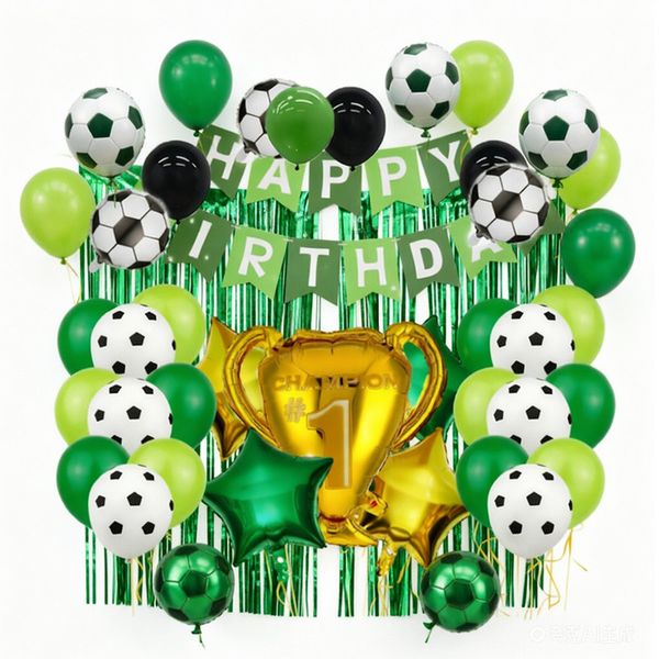 46-Piece Soccer Football Champions Cup Themed Balloon Kit