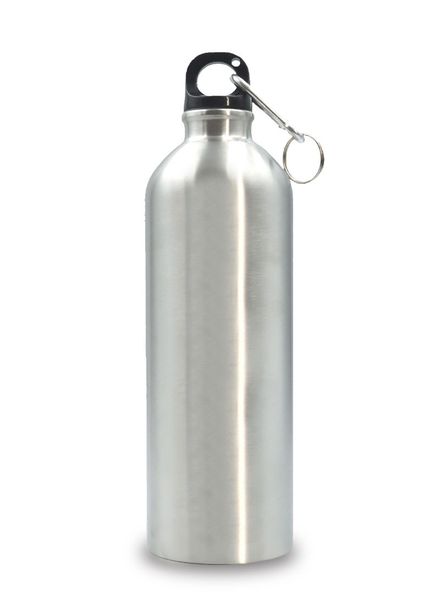 LMA 750ml Single Wall Stainless Steel Water Bottle &amp; Carabiner Clip FX-8847