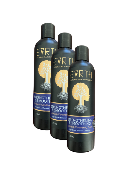 EARTH Strength &amp; Smooth Conditioning Cream - 3 × 250ml Conditioning Cream