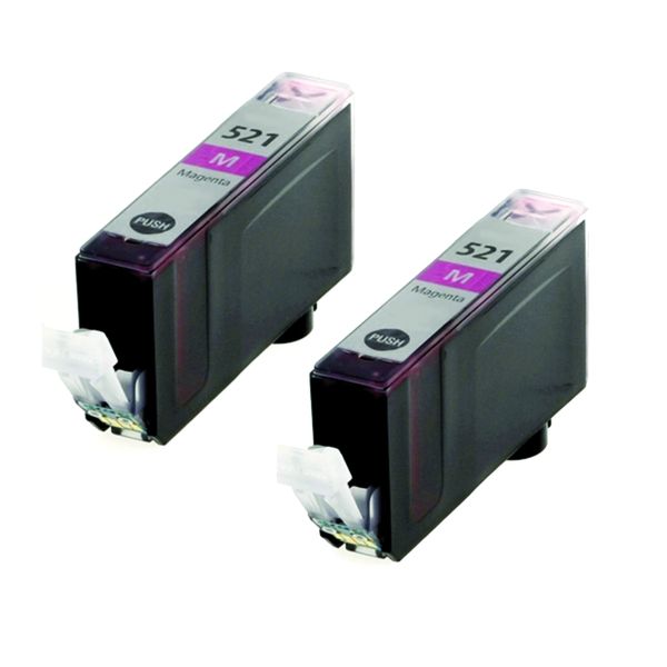 Compatible Canon CLI 521 Magenta ink cartridge- Twin Pack