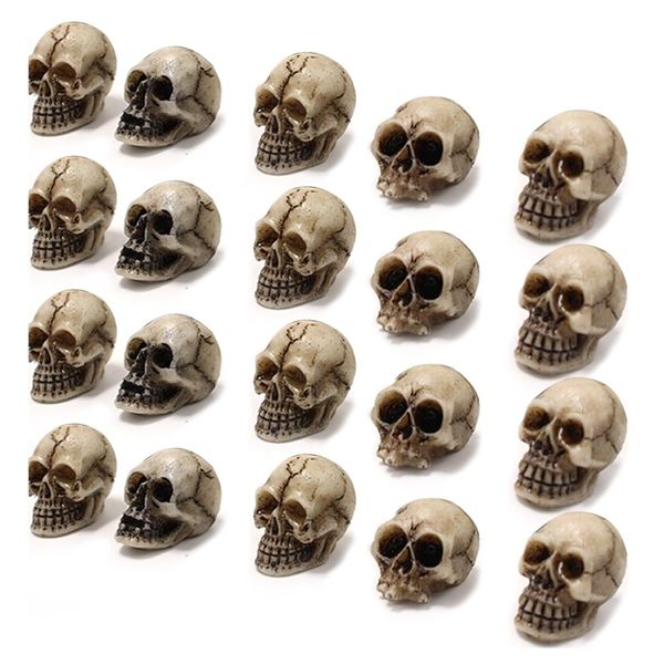 Decor Garden Halloween Human Skull Figurine (2.1cm) 20pcs