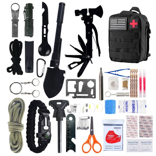 Tactical Survival Kit 28 in 1 Survival Gear First Aid Kit Multifunctional