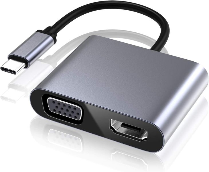 USB-C To HDMI &amp; VGA Adapter 4K HDMI, 1080p VGA, Dual Display &amp; PC/Tablet AN