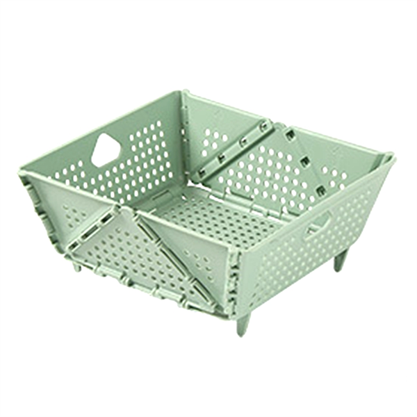 Plastic Collapsible Colander - Drain Basket With Resting Feet-green