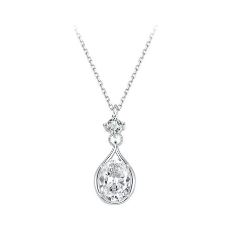 925 Sterling Silver Cubic Zirconia Pendant Necklace, Dainty Jewelry Gifts Image