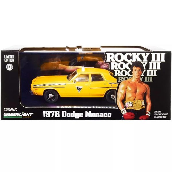 Greenlight-1978 Dodge Monaco Taxi "City Cab Co." Yellow "Rocky III- 1/24