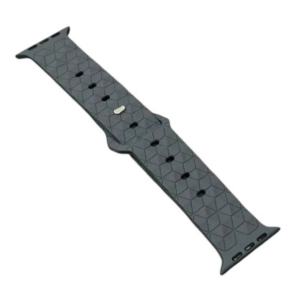 Urban Grid Silicone Watch Strap - 38/40/41mm- Black