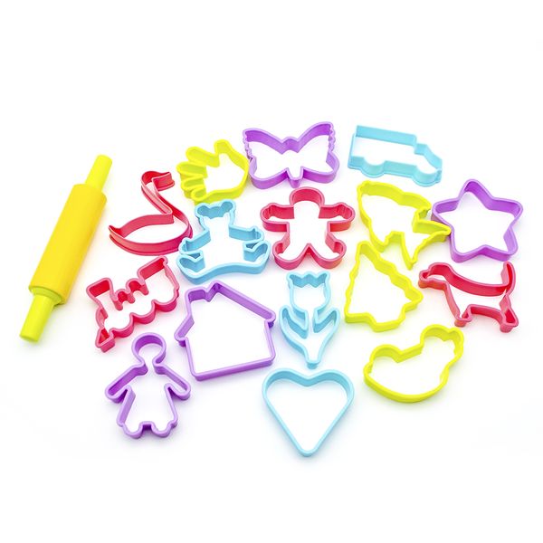 Greenbean - Large Cookie Cutter &amp; Rolling Pin Set - Pastel - 17pcs