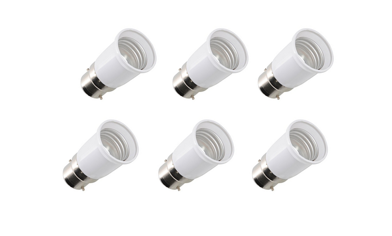 Adaptor Pack - 6 x Screw In Bulbs to Bayonet Lamp Socket Converters