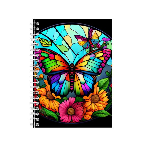 Cartoon Butterfly Stained Glass Notebook Animal Gift Idea A4 Notepad Pad 89