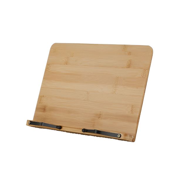 QKTNIUBI Multi-Functional Wooden Bookshelf and Recipe Rack