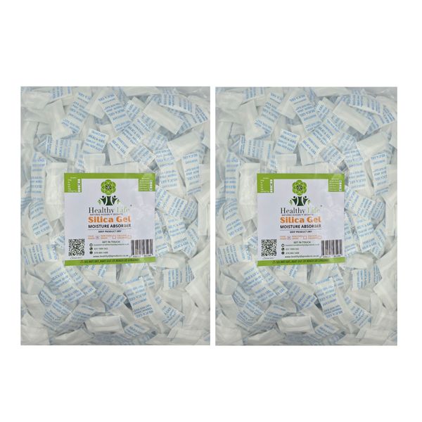 Healthy Life Desiccant Silica Gel - Food Grade - 2g Sachets- 1000 x 2 Packs