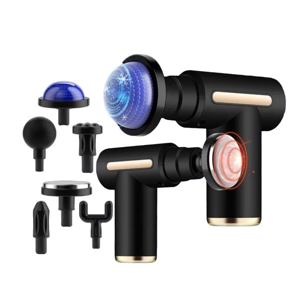 Pro-Therapy Hot Cold Compress 6 in 1 Rechargeable Massage Gun Black