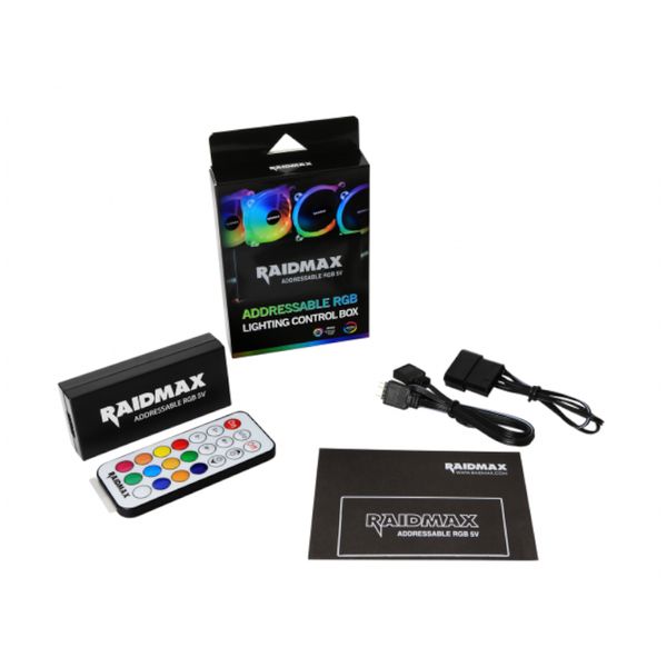 Raidmax Addressable RGB LED 4 Port (3 Pin) Controller | 4 Pin RGB Motherboard Connector