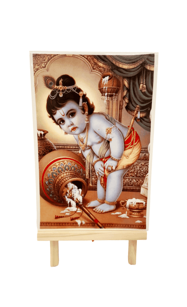 Hindu Religious Tile Ceramic Glazed - Baby Krishna