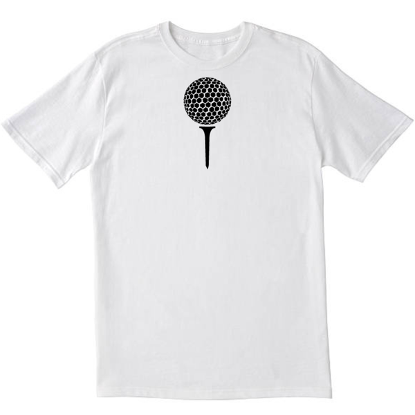 Golf Ball With Tee - White T-shirt
