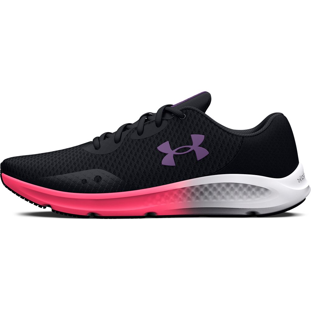 Under Armour Women's Charged Pursuit 3 Road Running Shoes - Black/Pink ...