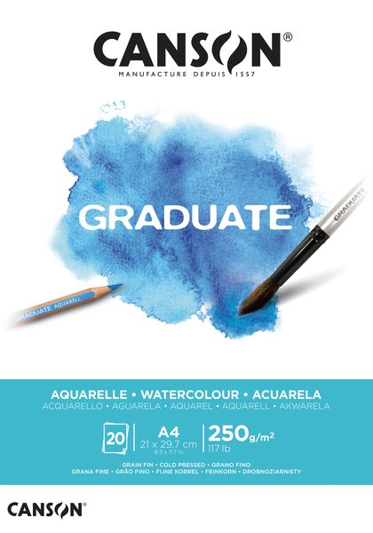 Canson GRADUATE Watercolour Pad 20S A4 250G