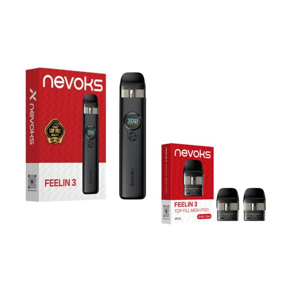 Nevoks Feelin 3 Pod System MMF Combo Kit (Pods &amp; Device) - Midnight Black