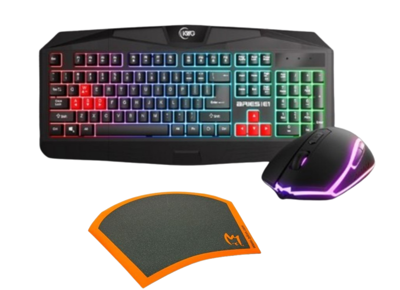 KWG Aries E1 2-in-1 Gaming Combo Keyboard, Mouse and Mouse Pad