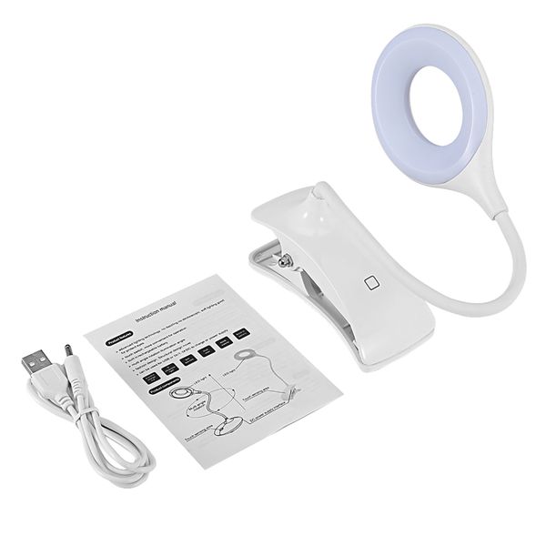 Rechargeable Clip - On LED Desk Lamp for Reading