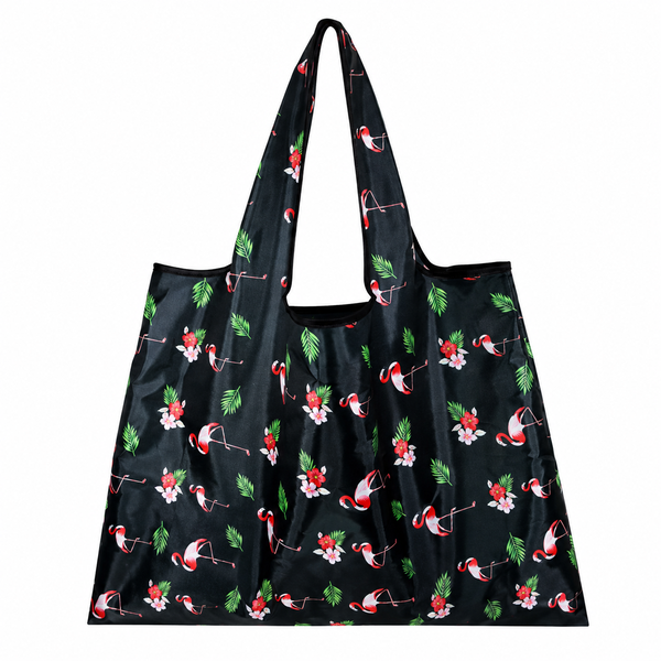 Reusable Foldable Shopping Bag - Flamingo Print