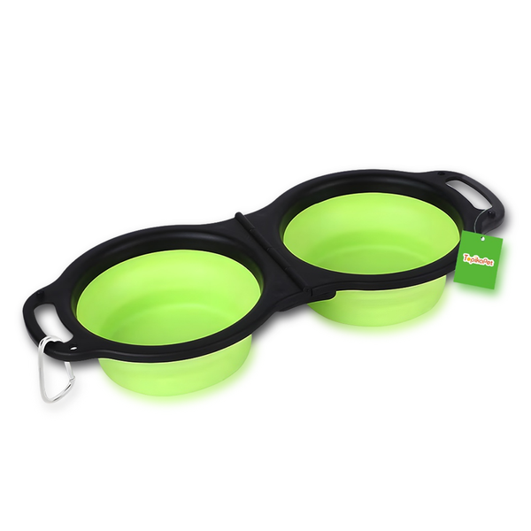 Topika - Collapsible Dog Bowls Silicone Travel Pet Food and Water Bowls Set