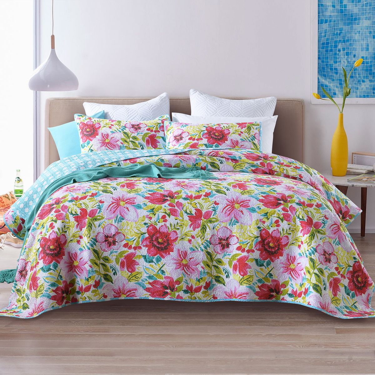 Luxurious Patchwork Bedspread 100 Cotton Quilted Embroidered