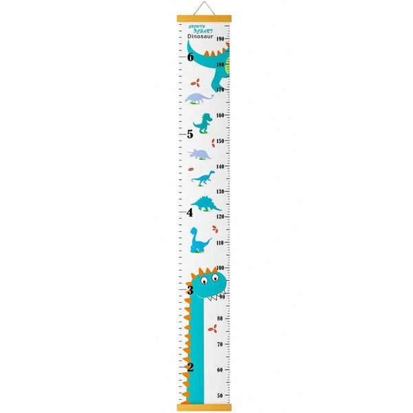 Dinosaur Themed Kids Height Growth Chart Canvas