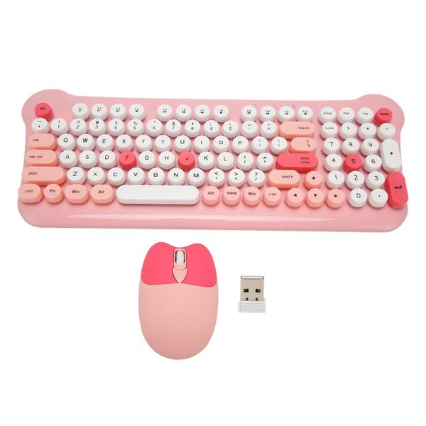 Pink Wireless Keyboard &amp; Mouse 2.4G, Cute Design