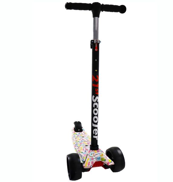 Kids Ride on Light Up 3 Wheeler Scooter with Graffiti Design A
