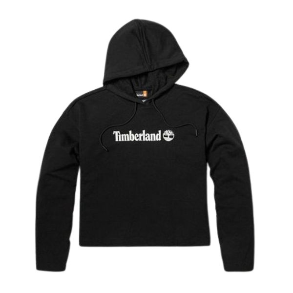Timberland Linear Logo Relaxed Fit Cropped Hoodie For Women