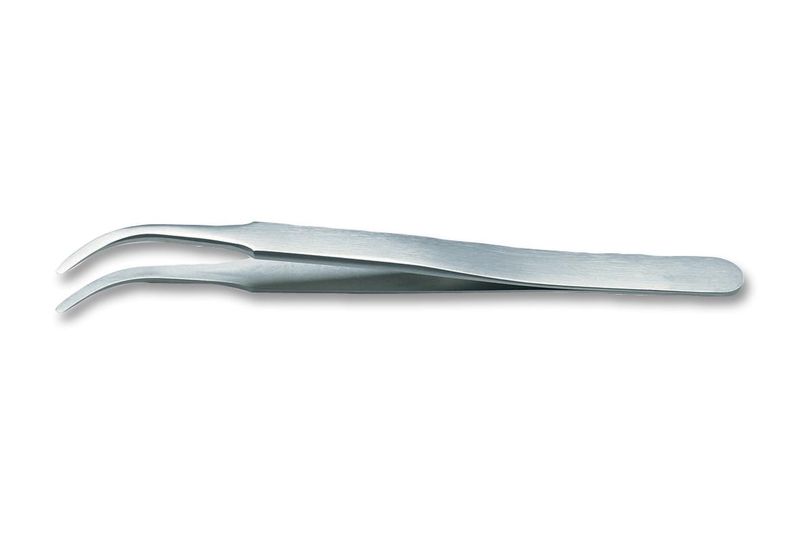 Ideal-Tek (2AB SA) Tweezer, Precision, Flat Round, 120 mm, Stainless Steel